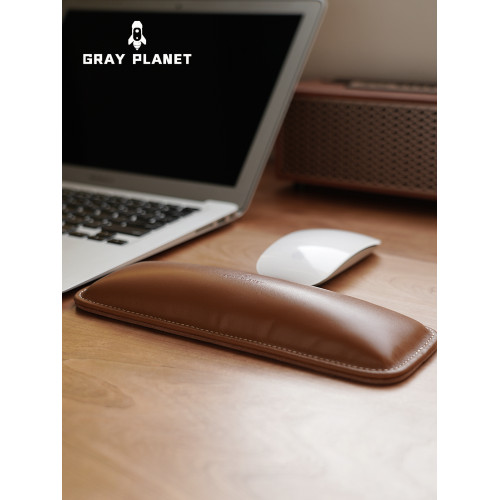 頭層牛皮真皮棕色高級護手腕鍵盤手托腕墊矽膠滑鼠腕托舒適手腕墊