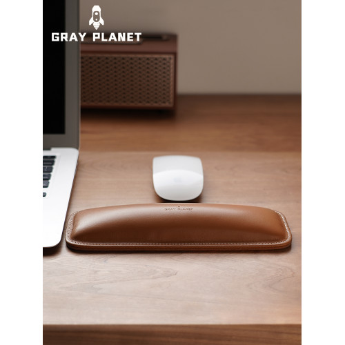 頭層牛皮真皮棕色高級護手腕鍵盤手托腕墊矽膠滑鼠腕托舒適手腕墊