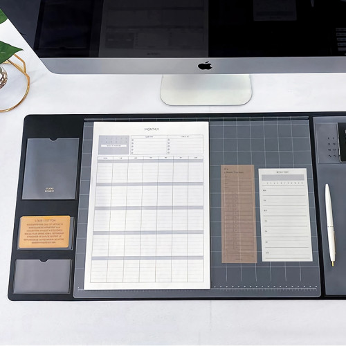 超大號備忘寫字墊多功能收納滑鼠墊鍵盤墊帶日歷簡約辦公室書桌墊