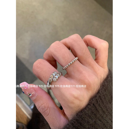 「曡帶YYDS」中古風蛇形碎鑽戒指開口時尚高級感百搭小衆指環女