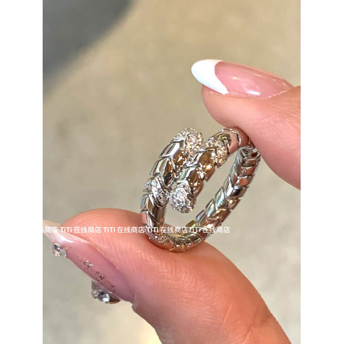 「曡帶YYDS」中古風蛇形碎鑽戒指開口時尚高級感百搭小衆指環女