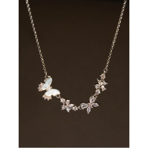 Boonee alus天然白貝母蝴蝶項鍊輕奢小衆設計氣質鎖骨鍊生日禮物 Boonee alus天然白貝母蝴蝶項鍊輕奢小衆設計氣質鎖骨鍊生日禮物