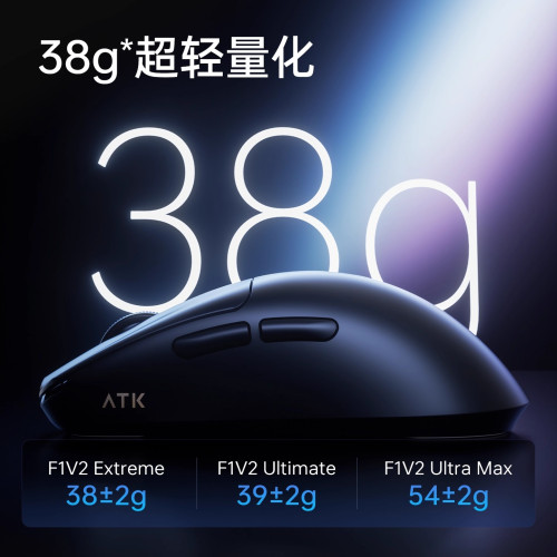 ATK 烈空F1V2中小手無線滑鼠輕量化遊戯電競辦公旗艦人體工學裂空