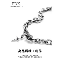 官方王嘉爾同款項鍊男潮流纏繞黑寶石十字架毛衣鏈情侶送禮刻字