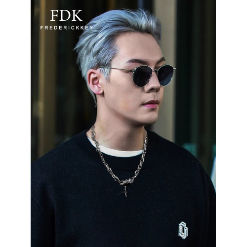 官方王嘉爾同款項鍊男潮流纏繞黑寶石十字架毛衣鏈情侶送禮刻字