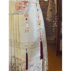 ［海棠］平安鎖長流蘇背雲瓔珞項鍊女款新中式古風壓襟馬面裙配飾