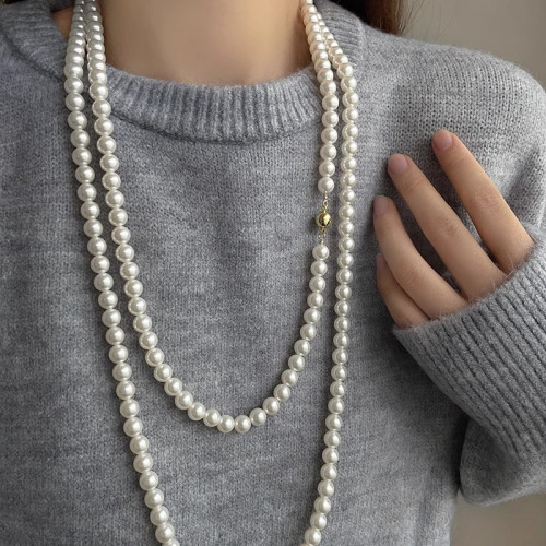 秋冬長款仿珍珠爆款毛衣鏈女2026新款大氣毛衣項鍊輕奢高級感配飾