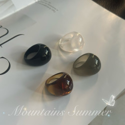 非金屬樹脂戒指彩色小衆簡約秋冬新款戒指女百搭