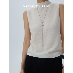 慕陽MUYANG牛角包2025新款毛衣鏈長款輕奢氣質小衆項鍊女士配飾