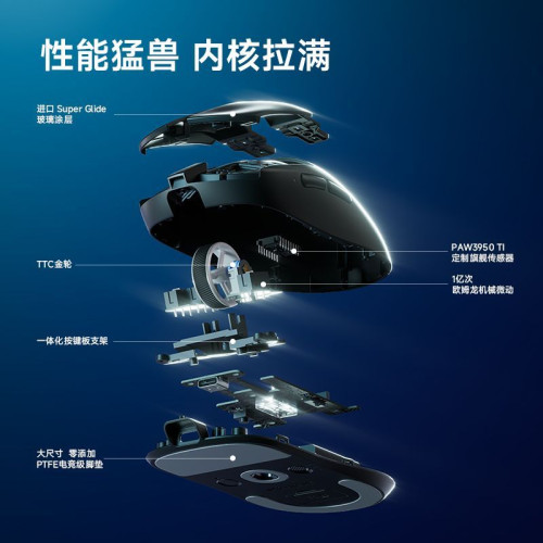 MCHOSE邁從A7 V2 滑鼠Pro+電競遊戯無線藍牙三模輕量化Ultra+3395