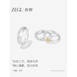 ZEGL設計師星耀系列銀色拉絲素圈戒指女小衆設計秋冬輕奢食指環