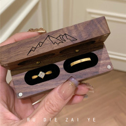 如蝶在野 中古vintage拉絲方糖鋯石戒指女高級感輕奢小衆開口戒