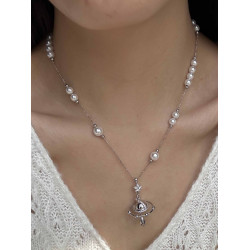 施家土星星球滿天珍珠星項鍊女輕奢小衆設計師復古氣質鎖骨鍊頸鏈