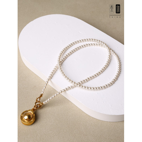 泰國彿牌鏈子施家珍珠項鍊女唐卡鎖骨鍊吸錢星配鏈泰國彿系牌鏈子