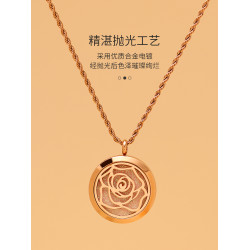 不鏽鋼鏤空香薰吊墜精油香水項鍊多特瑞飾品擴香掛件配飾