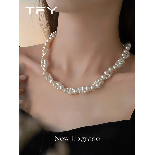 雙層施家珍珠項鍊女款2026新款爆款高級感輕奢小衆夏天曡戴赫本風