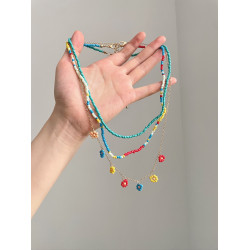 Vintage古著 Bohemian handmade flower beads項鍊