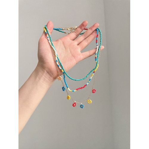Vintage古著 Bohemian handmade flower beads項鍊 Vintage古著 Bohemian handmade flower beads項鍊