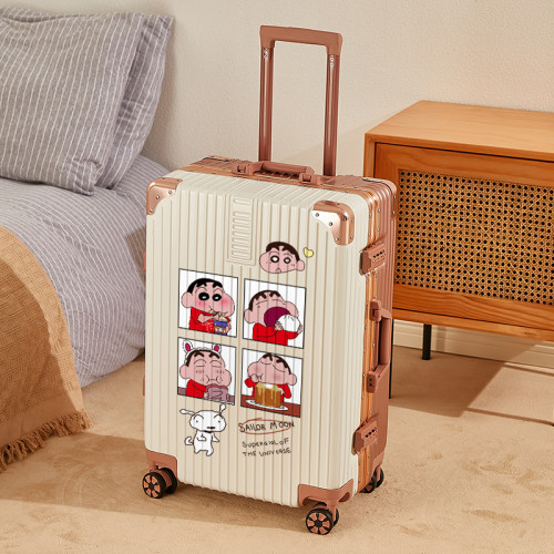 新款行李箱女潮流卡通塗鴉子母旅行密碼箱加厚結實耐用拉桿箱男
