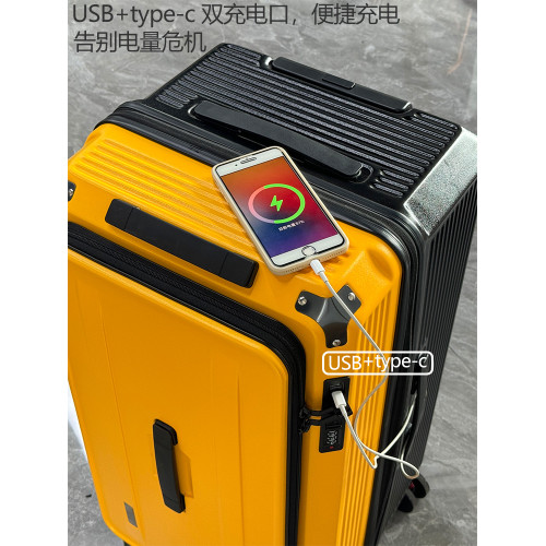 新款大容量側開可擴展行李箱女28寸旅行箱26寸拉桿箱皮箱密碼箱男