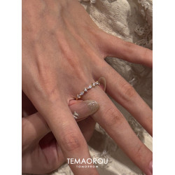 【星光】極細款閃鑽金色排戒小衆設計高級感戒指女指環不掉色開口