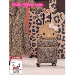 tbh野獸派家居Hello Kitty豹紋仿皮革材質登機箱18寸旅行箱行李箱
