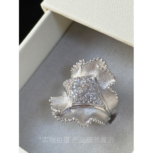 【第九繆斯】重工拉絲綢緞裙邊碎鑽戒指女小衆設計輕奢高級感指環