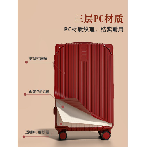 紅色行李箱結婚陪嫁專用女方高級感加厚耐用24寸子母旅行密碼箱子