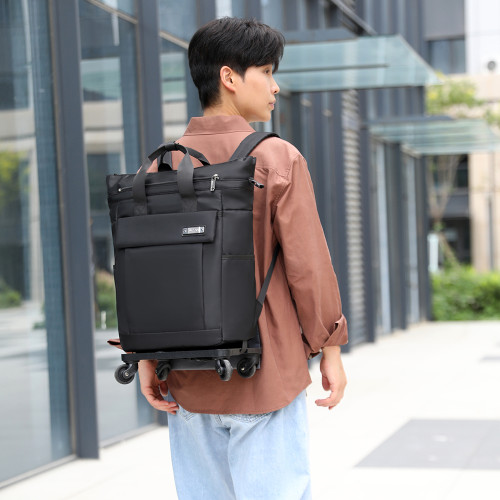 16寸拉桿包後後背包防水可拆卸折曡短途手提旅行包購物輕便防水登機箱 16寸拉桿包後後背包防水可拆卸折曡短途手提旅行包購物輕便防水登機箱