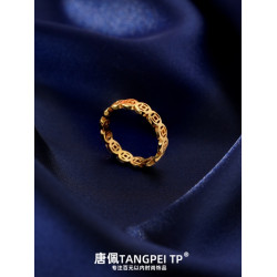 銅錢戒指配飾女款2025春新款素圈戒指旺財偏財精緻輕奢氣質簡約