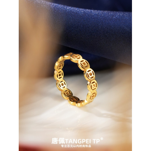 銅錢戒指配飾女款2025春新款素圈戒指旺財偏財精緻輕奢氣質簡約