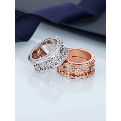 滿天星時來運轉齒輪戒指女款小衆設計感嘻哈轉動解壓轉運情侶對戒