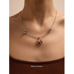 慕陽MUYANG小馬項鍊吊墜秋冬毛衣鏈可愛木馬系列馬年新年禮物配飾