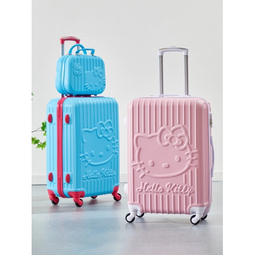 HelloKitty行李箱女學生粉色系可愛卡通拉桿箱kt貓子母旅行箱密碼