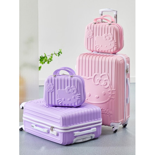HelloKitty行李箱女學生粉色系可愛卡通拉桿箱kt貓子母旅行箱密碼