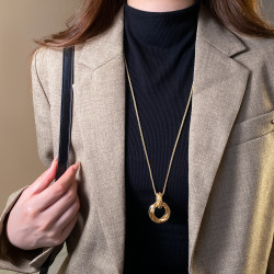 金色長款大氣毛衣鏈女2026新款輕奢高級感秋冬天配毛衣的精緻項鍊