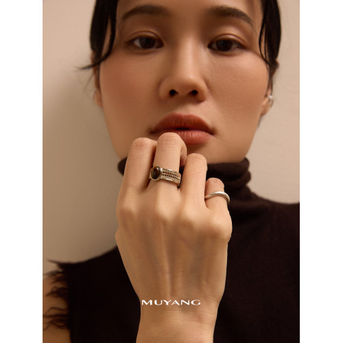 慕陽MUYANG戒指女款2025新款高級感小衆精緻吟縷食指戒秋冬配飾