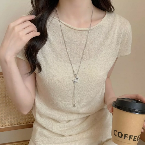 長吊墜項鍊女2026新款高級感輕奢小衆毛衣鏈夏天搭配衣服t恤掛飾