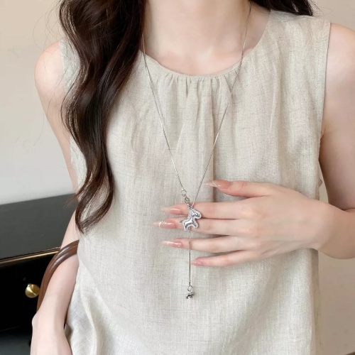 長吊墜項鍊女2026新款高級感輕奢小衆毛衣鏈夏天搭配衣服t恤掛飾
