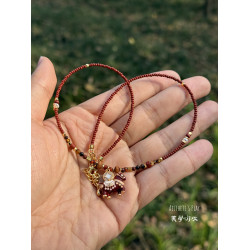 設計師原創馬年紅色滴油馬上有錢小馬吊墜項鍊輕奢高級感鎖骨鍊女