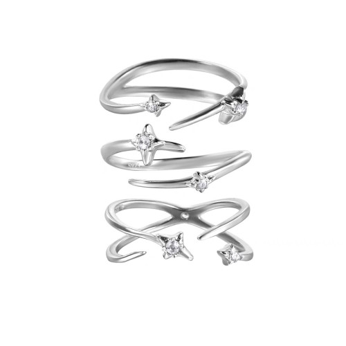 【NEKONEKO】鋯石戒指ins高級感冷淡風開口食指戒指環尾戒原創