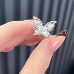 旭平蝴蝶戒指女小衆設計時尚個性指環輕奢高級感開口不調節食指戒