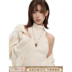 SUMIYAKI 愛鎖芯系列溫潤紅木頭鑰匙項鍊本命年新年禮物毛衣鏈女