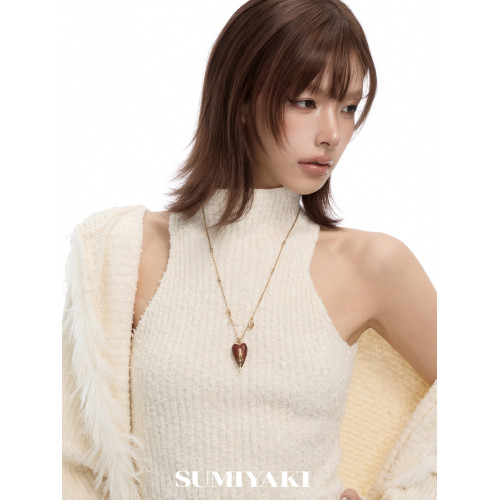 SUMIYAKI 愛鎖芯系列溫潤紅木頭鑰匙項鍊本命年新年禮物毛衣鏈女