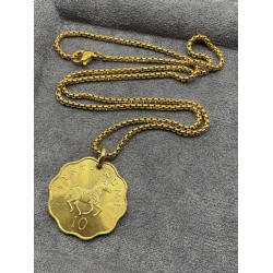 真幣 坦桑尼亞小斑馬硬幣項鍊吊墜  小衆設計感  吸睛復古腔調感