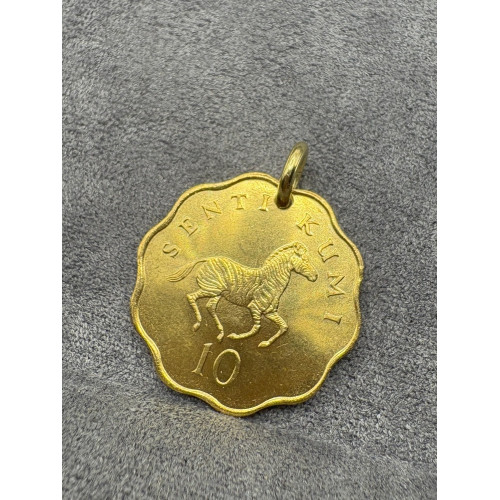 真幣 坦桑尼亞小斑馬硬幣項鍊吊墜  小衆設計感  吸睛復古腔調感