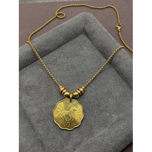 真幣 坦桑尼亞小斑馬硬幣項鍊吊墜  小衆設計感  吸睛復古腔調感