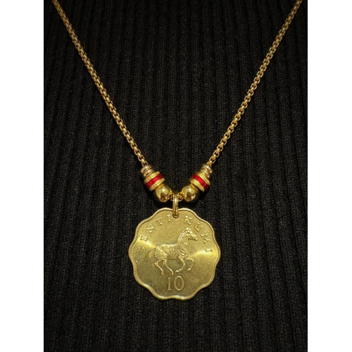 真幣 坦桑尼亞小斑馬硬幣項鍊吊墜  小衆設計感  吸睛復古腔調感