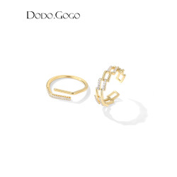 DODOGOGO高級感素圈戒指女ins潮輕奢冷淡風指環開口情侶食指戒