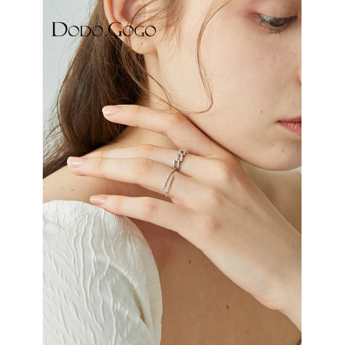 DODOGOGO高級感素圈戒指女ins潮輕奢冷淡風指環開口情侶食指戒 DODOGOGO高級感素圈戒指女ins潮輕奢冷淡風指環開口情侶食指戒